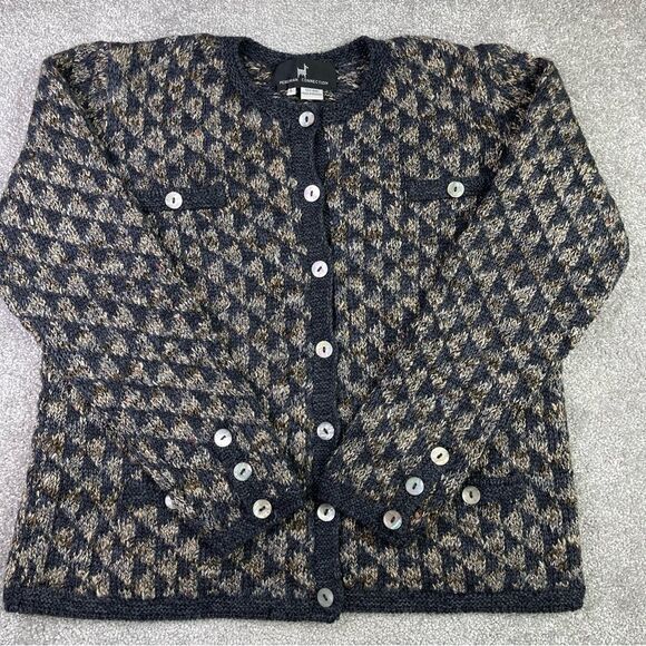 Peruvian Connection Cardigan Women's Large Multicolor Button Up Heavy 100% Wool - Picture 1 of 11